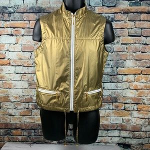 Tommy Hilfiger gold zip up vest size small